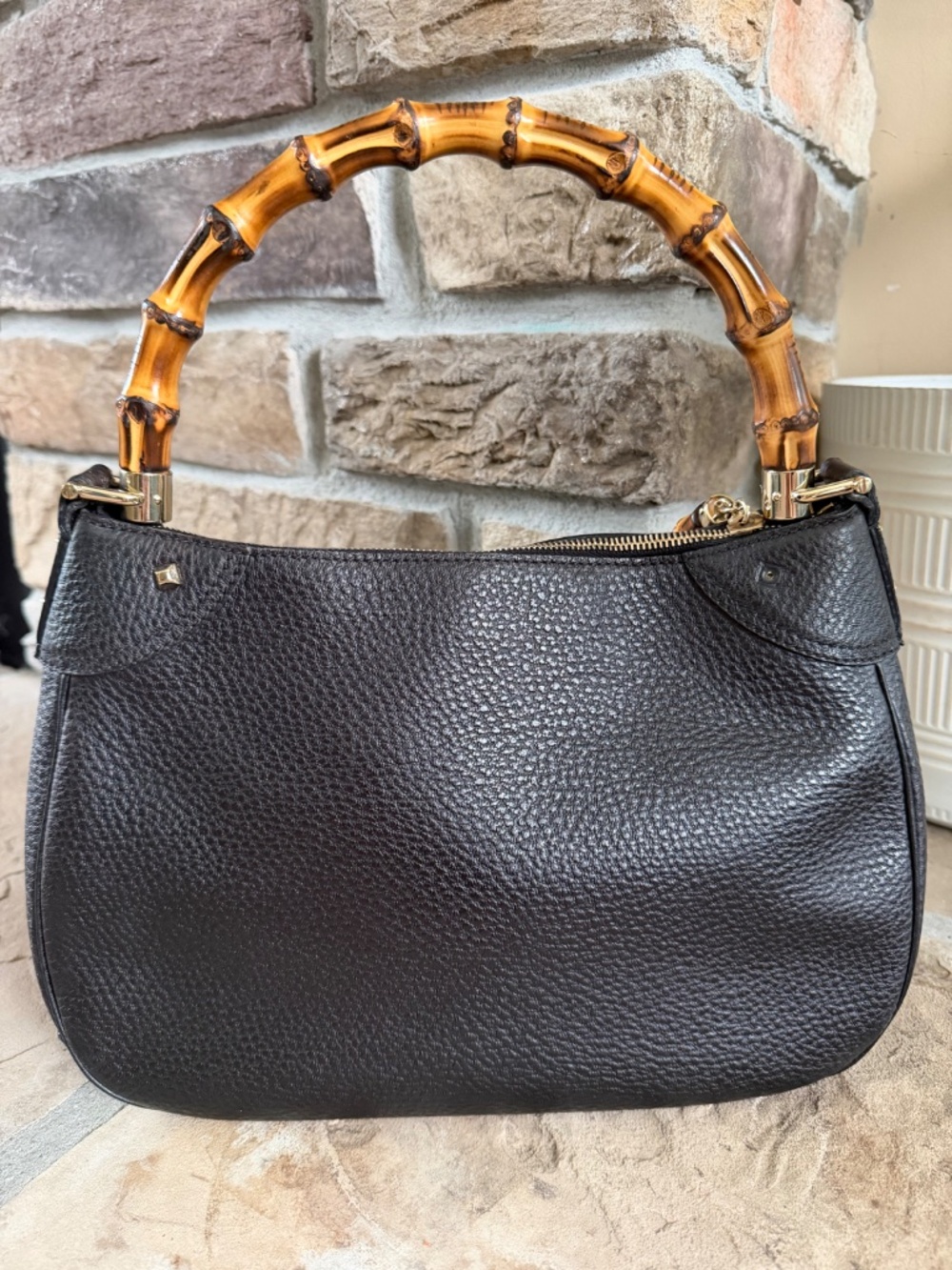 Gucci Bamboo Shoulder Bag - Black - Picture 7 of 7